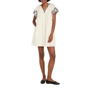Old Navy Embroidered Mini Swing Dress XLarge Flutter Sleeves 100% Cotton